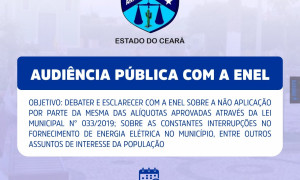 Câmara Municipal de Arneiroz Realizará Audiência Pública com a Enel.
