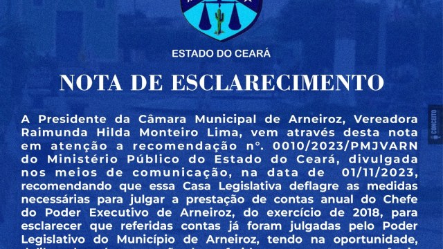 Nota de esclarecimento.